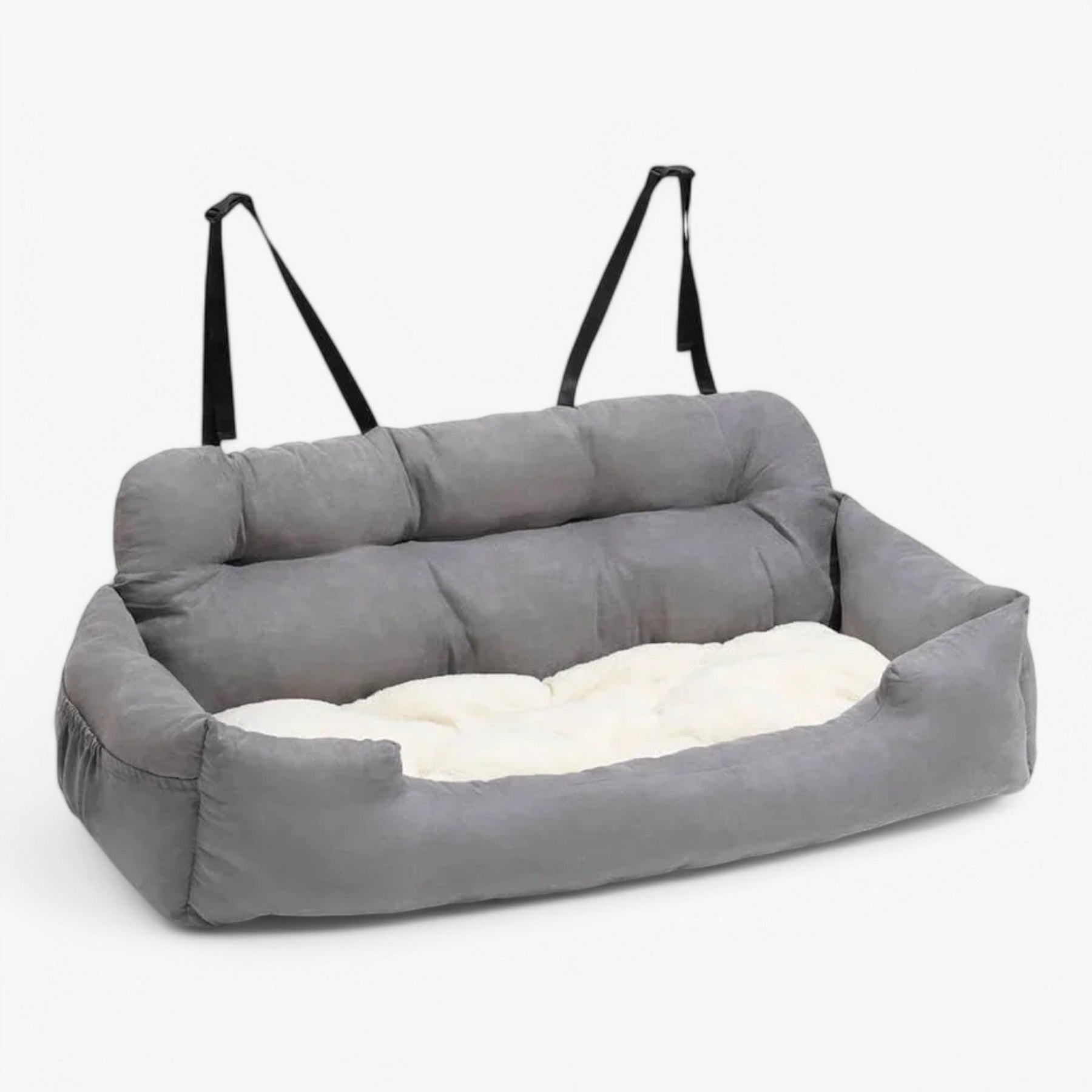 pets : Luxe Hondenbed voor Auto Cozyride - Militair Groen in Licht Grijs van Pantino