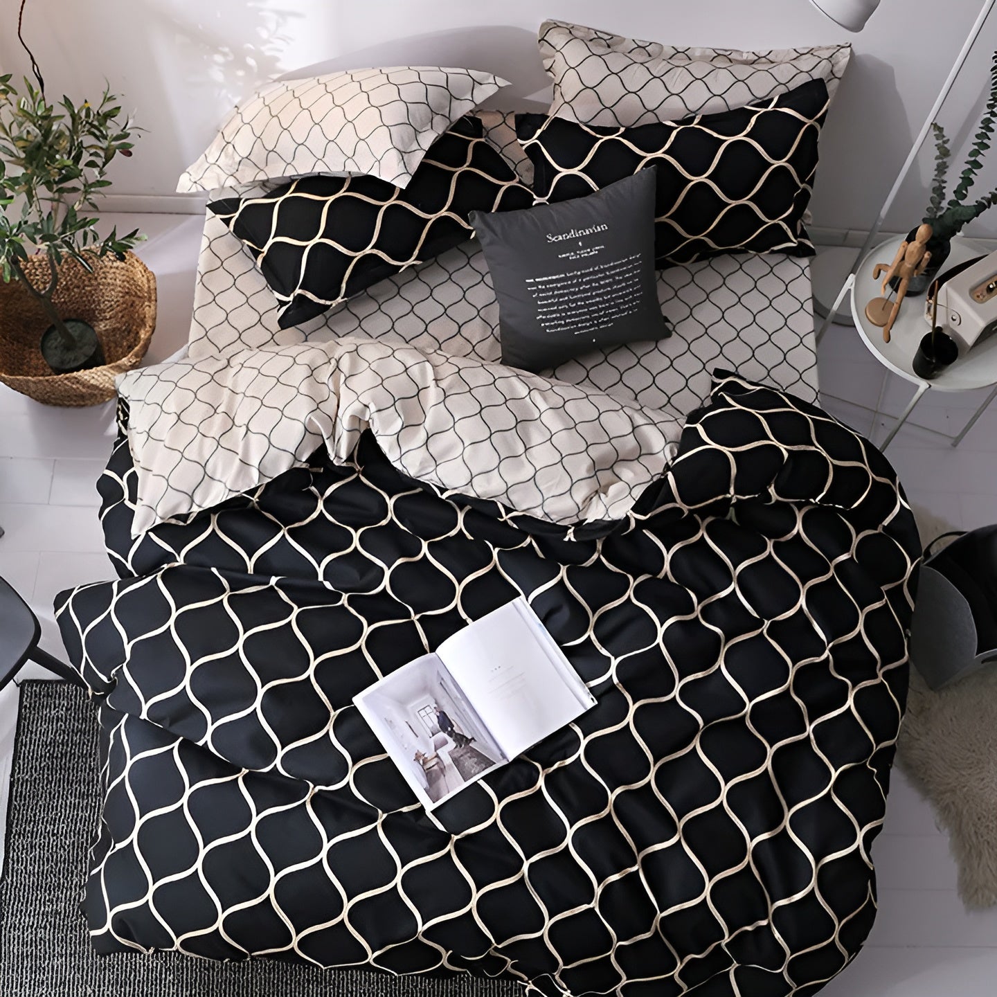 home & garden : Luxe Lakens Set Zwart - Zachte Slaapkamer Comfort - Microvezel in 3 EU van Pantino