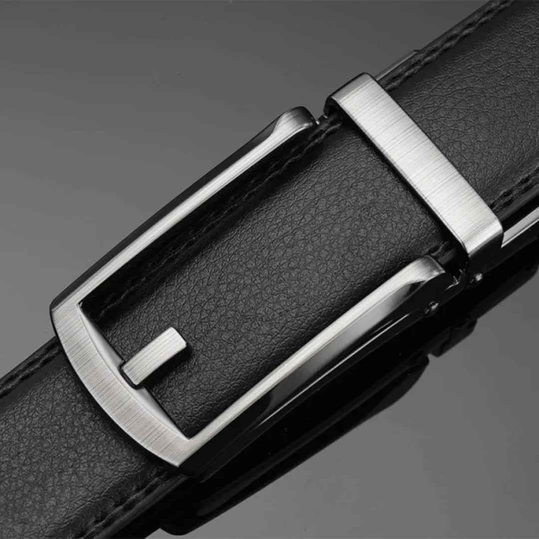 Belt : Riem Heren Zwart - PremierBelt - Verstelbare Schuifriem Zonder Gaatjes in van Pantino