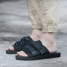 Riemen : Platform Slides Unisex Zwart - Verstelbare Riemen in van Pantino