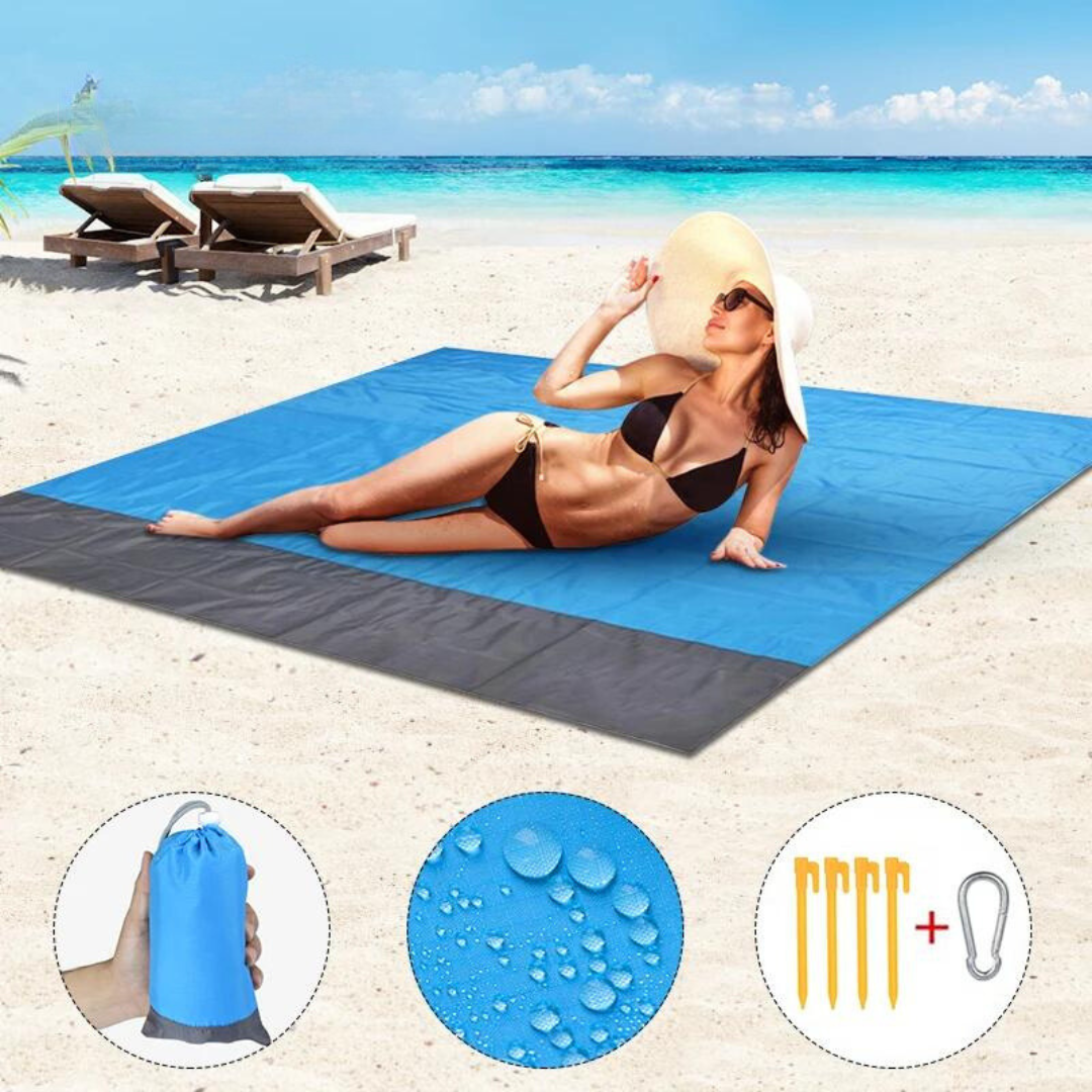 outdoor equipment : Waterdichte Strandmat, Draagbare Picknickmat voor Buiten - Blauw in van Pantino