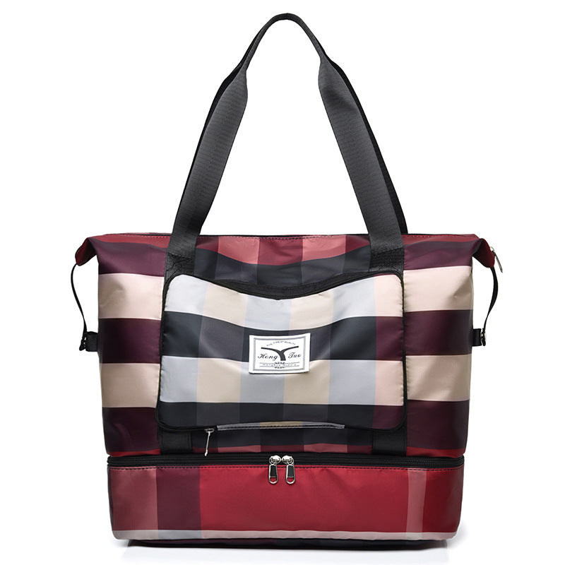 bags : Grote Travel Tas Blauw - Ruimtelijk Waterdicht Reizen - Nylon in Rood van Pantino
