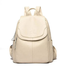 bags : Rugzak Dames Zuiver Wit - Veilige Leren voor Stijlvolle in Beige van Pantino