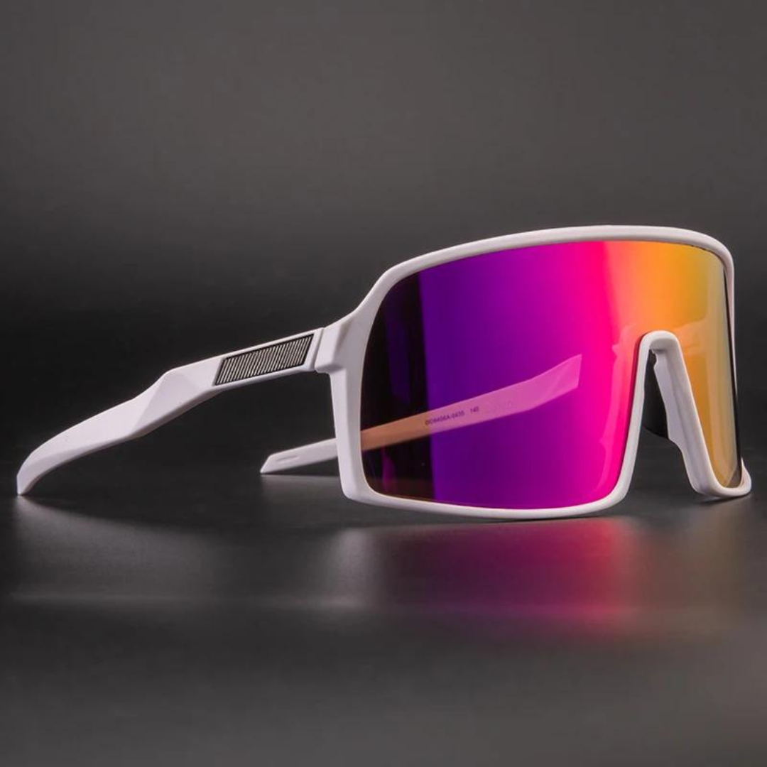 Cycling Sunglasses : Unisex Fietsbrillen Dames - Blauw/zwart in donkerroze wit van Pantino