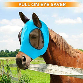 pets : HorseSafe - Paardenmasker Anti-Vlieggaas - Blauw in van Pantino