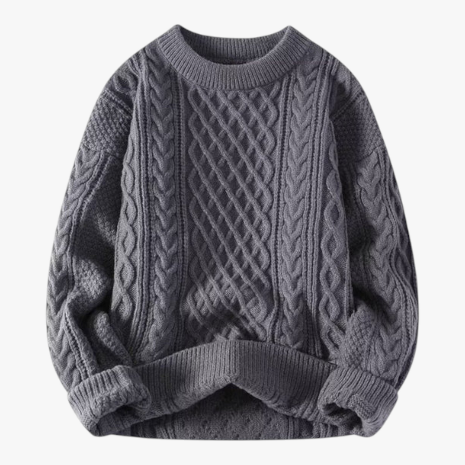 Herentruien : Heren Casual Gebreide Trui voor de Herfst - Khaki in Grijs van Pantino