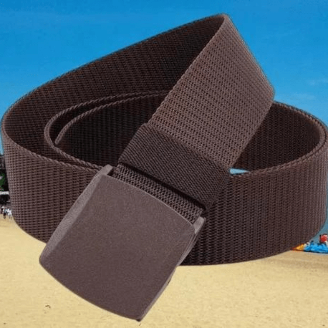 Belt : QuickSnap Riem - Een Riem die Écht Doordacht Is. - Zwart in Bruin van Pantino