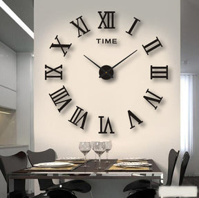 home & garden : Wandklok Zwart Metaal Ø50cm - Grote, Stijlvolle Klok Woonkamer & Kantoor in Roman - Zwart van Pantino
