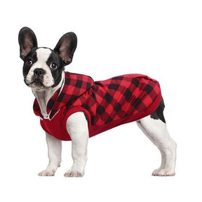 pets : Gezellige Fleece-Gevoerde Geruite Honden Hoodie in van Pantino