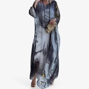 Dresses : Maxi Jurk Dames Marmer Effect Elegant - Lange Zomerjurk Uniek in van Pantinoshop