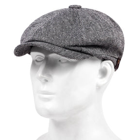Beret : Baret Heren Donkergroen - Graan Geruite Vintage Mode Muts , Ideale Keuze voor Geschenken in Lichtgrijs van Pantino