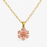 Gold Necklace - Romantic Sakura - Elegant and Feminine