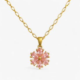 Pendant Necklace : Ketting Goud - Romantische Sakura - Elegant en Vrouwelijk in Goud van Pantinoshop