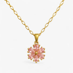 Pendant Necklace : Ketting Goud - Romantische Sakura - Elegant en Vrouwelijk in Goud van Pantino