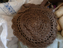 bags : Vintage Rotan Tas - SeaSide Chic - Beige in Donkerbruin van Pantino