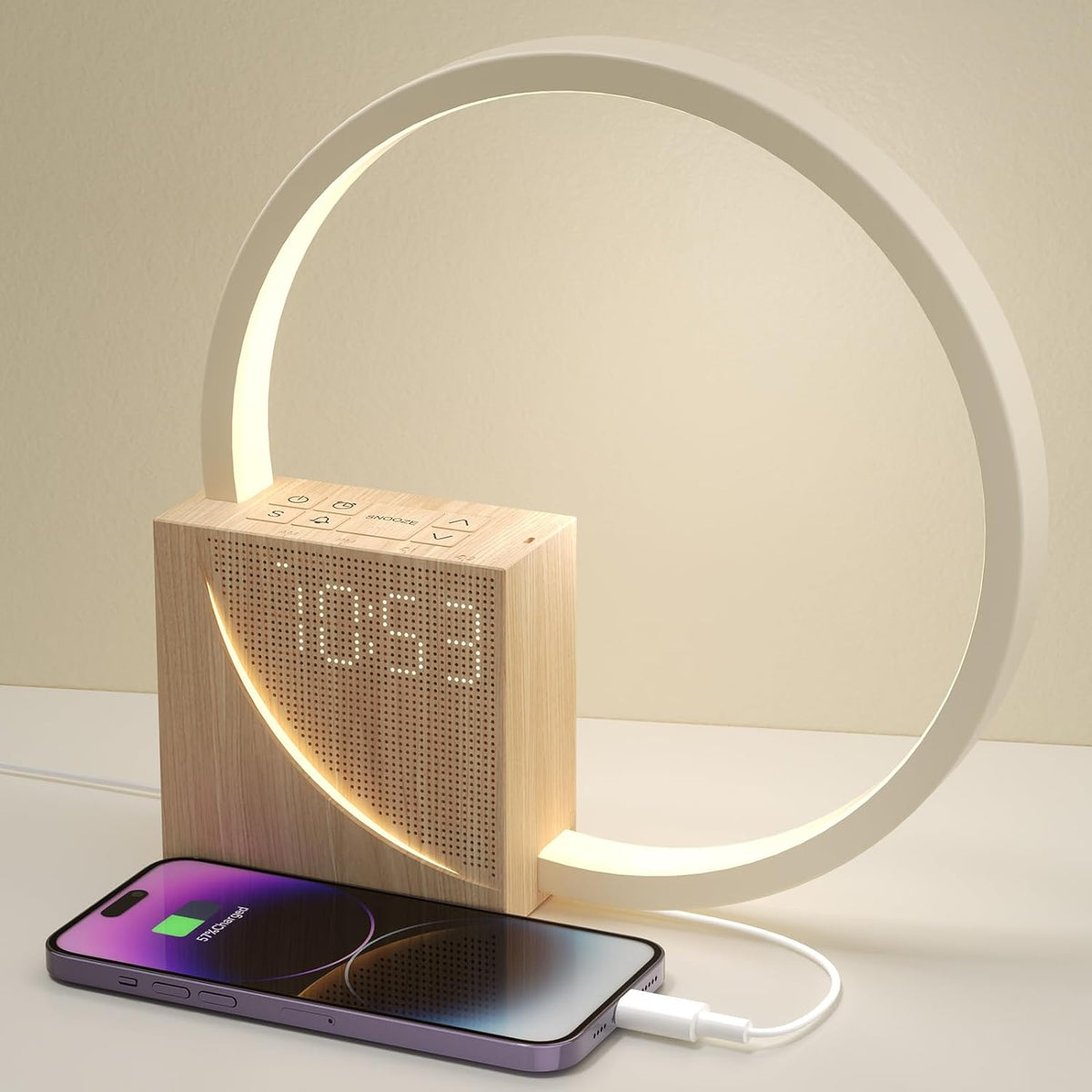 Zonsopgang Wekker – Wake-Up Light met Draadloos Opladen