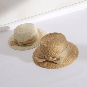 Bucket Hat : Hoed Khaki - Strik Grote Rand Stro Emmer in van Pantino