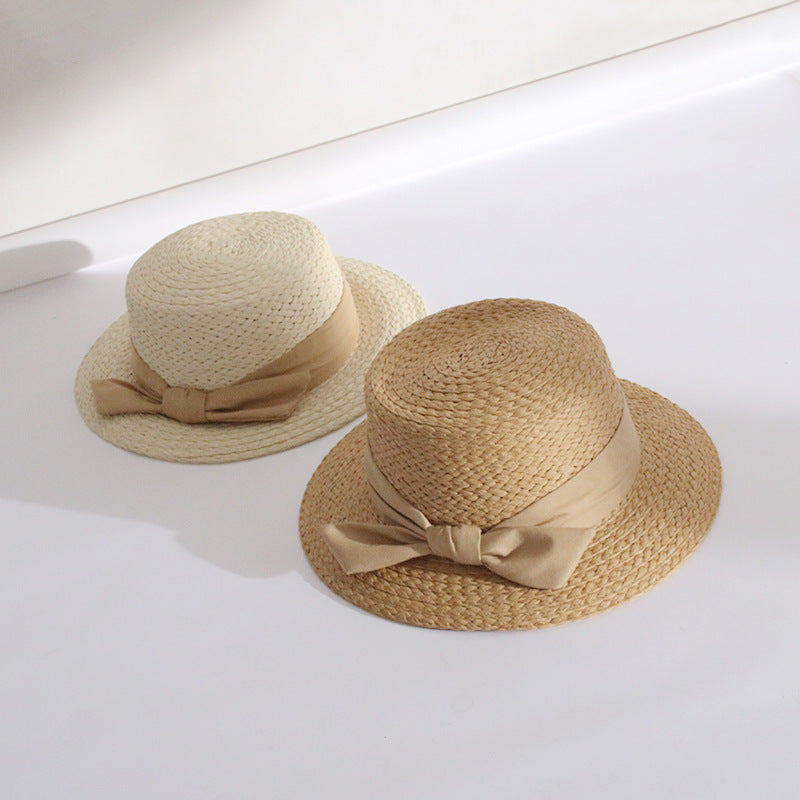 Bucket Hat : Hoed Khaki - Strik Grote Rand Stro Emmer in van Pantino