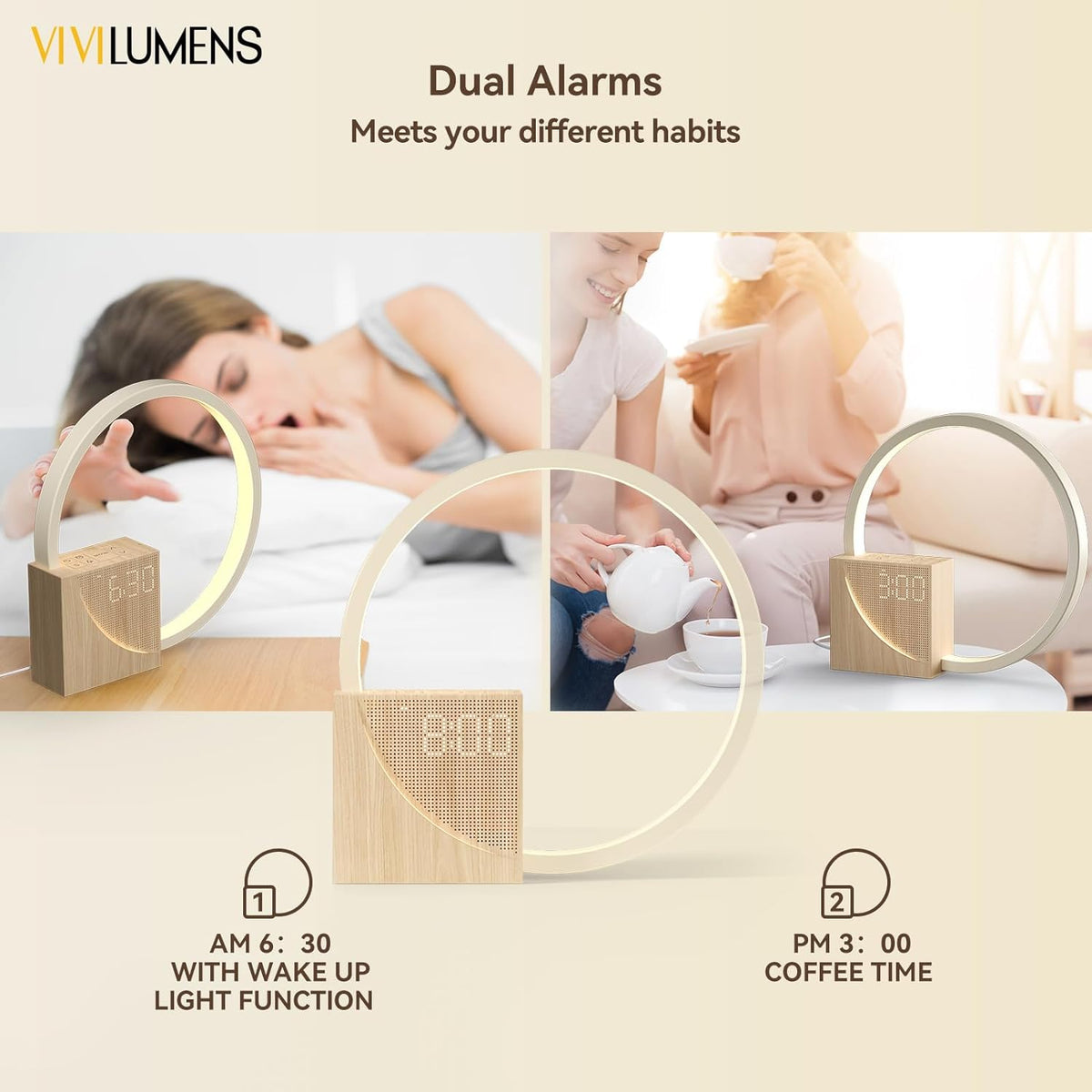 Zonsopgang Wekker – Wake-Up Light met Draadloos Opladen