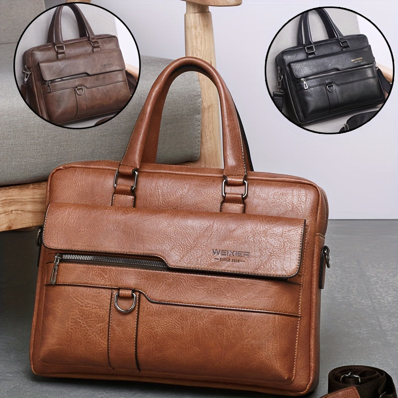 bags : Schoudertas Heren Donkerbruin - Herentas Handtas Retro Tas Elegant in van Pantino