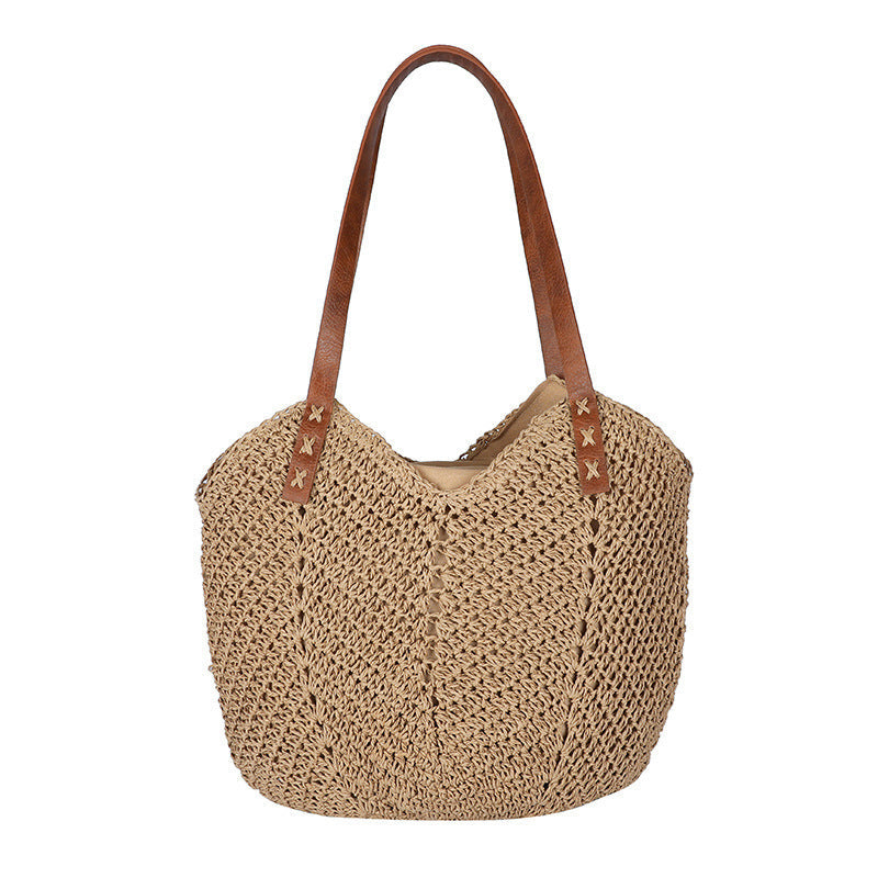 bags : Strand Hol Gevlochten Monofilament Tas - Khaki in van Pantino