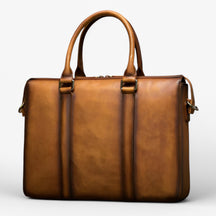 bags : Leren Laptoptas met Schouderband Leer - Bruin in Koffiebruin van Pantino