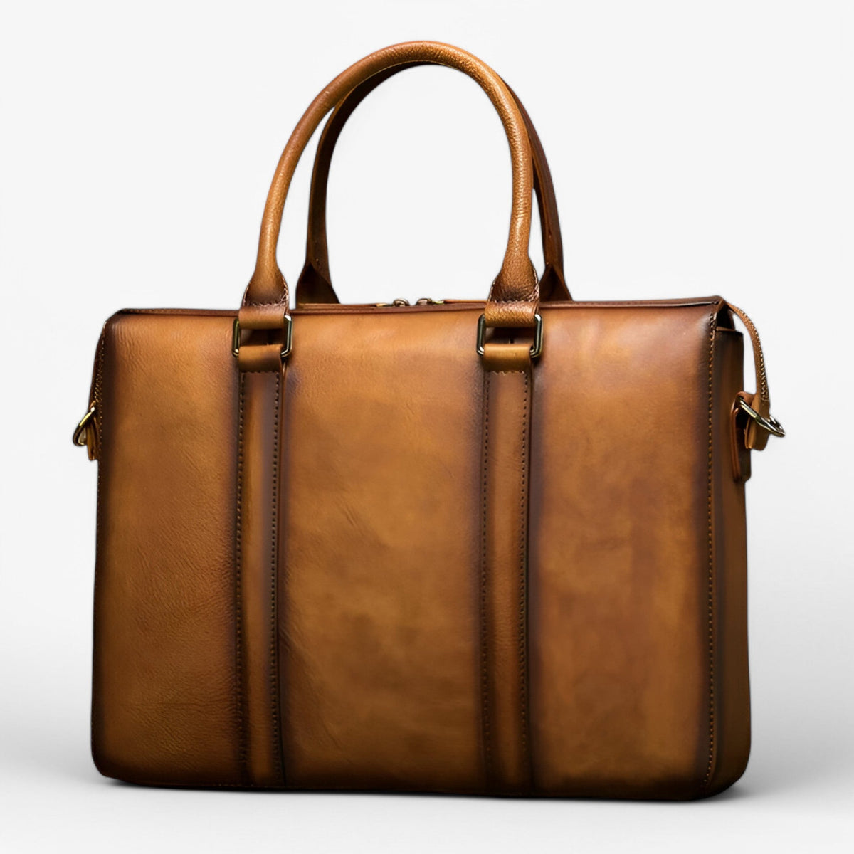 Dames Laptoptas van Echt Zwart Leer met Verstelbare Schouderriem, 15.6 inch
