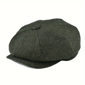 Beret : Baret Zwart - Een Lichte Uniseks Schildershoed, Vintage Britse Stijl in Leger Groen van Pantino