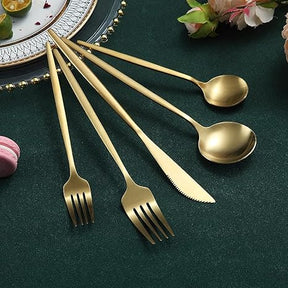 home & garden : Minimalistisch Bestekset Goud - Titanium Luxe Elegant Dineren - Titanium in van Pantino