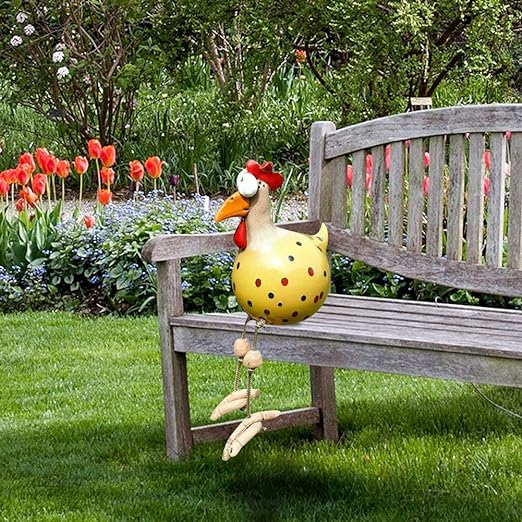 home & garden : Grappige Kip Tuinsteker - Unieke Blikvanger Tuin Decoratie - Metaal in van Pantino