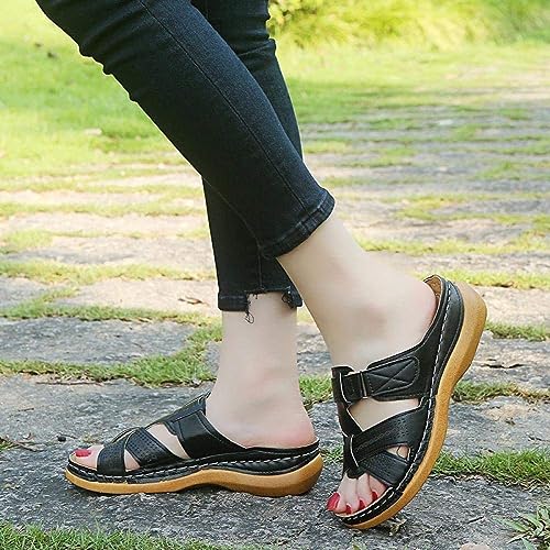 Sandals : Sandalen Dames Lichtbruin - Orthopedische - Ideaal voor Dagelijks Comfort en Ergonomische Ondersteuning in Zwart van Pantino