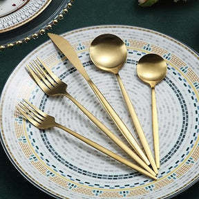 home & garden : Minimalistisch Bestekset Goud - Titanium Luxe Elegant Dineren - Titanium in van Pantino