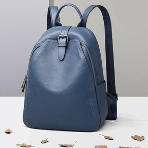 bags : Rugzak Blauw - Urban Chic -Grijze Leren in van Pantino