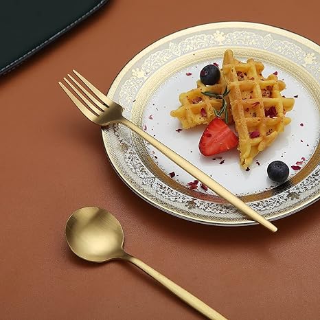 home & garden : Minimalistisch Bestekset Goud - Titanium Luxe Elegant Dineren - Titanium in van Pantino