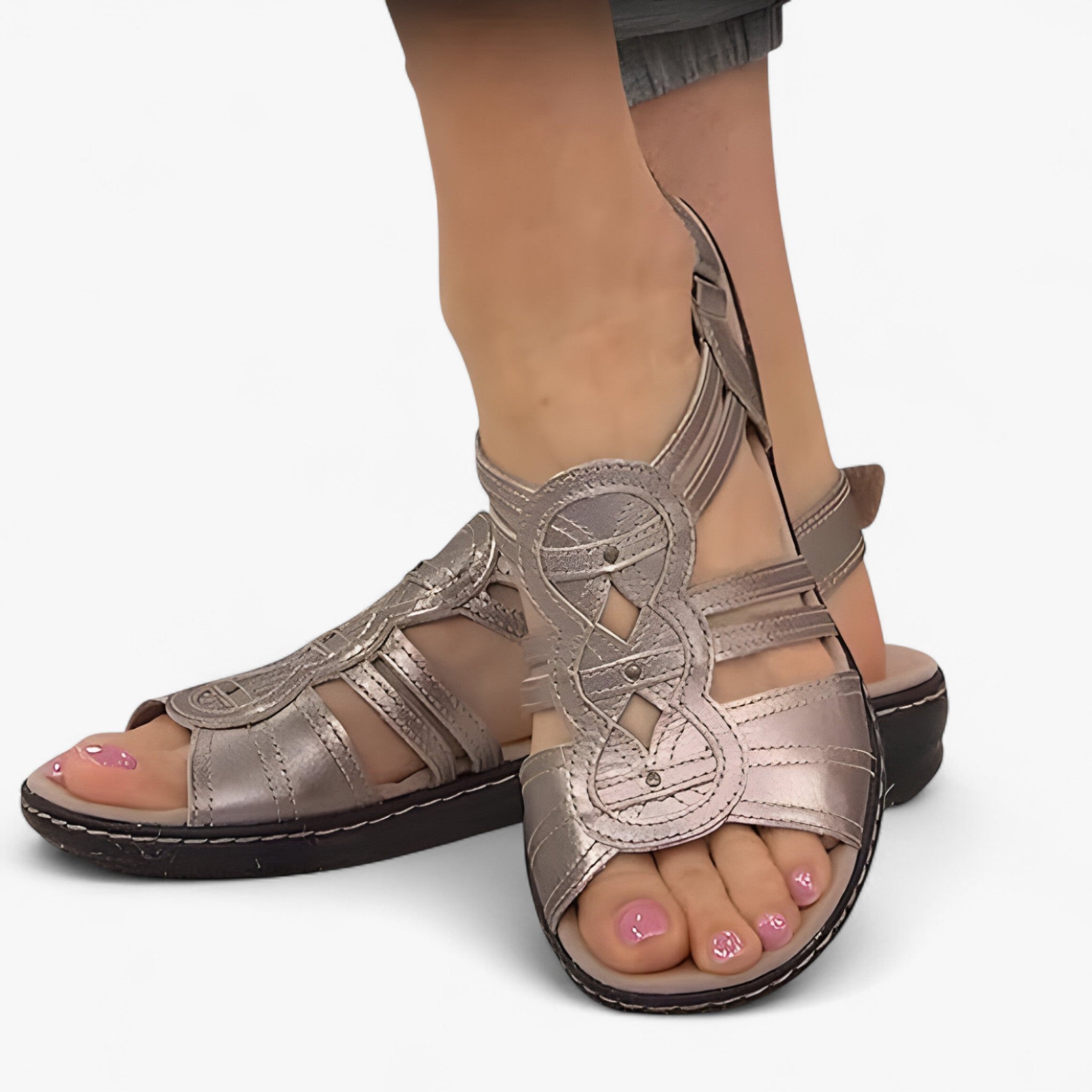 Sandals : Dames Sandalen Comfortabele en Elegante van Zwart Leer met Lage Sleehak in van Pantinoshop