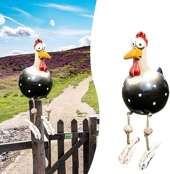 home & garden : Grappige Kip Tuinsteker - Unieke Blikvanger Tuin Decoratie - Metaal in van Pantino