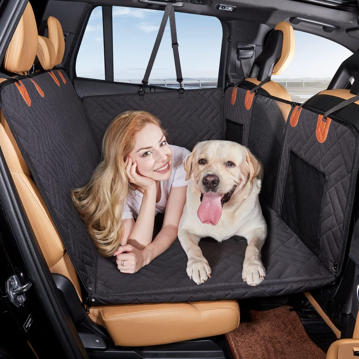 pets : Autostoelhoes Huisdieren - Harde Bodem Bescherming Auto - Oxford in van Pantino