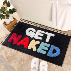 home & garden : Kleurrijk Antislip Badkamermat - Wit in Zwarte Achtergrond - Gekleurde Letters 50cm*80cm van Pantinoshop