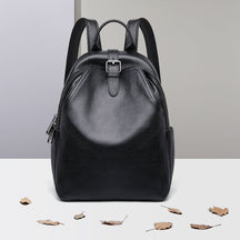 bags : Rugzak Blauw - Urban Chic -Grijze Leren in Zwart van Pantino