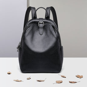 bags : Rugzak Blauw - Urban Chic -Grijze Leren in Zwart van Pantino