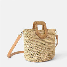 bags : Strandtas met Houten Handvat - Beige in Beige van Pantino