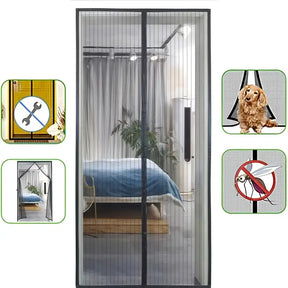 home & garden : Magnetische Hordeur Zwart 120x210cm - Vliegengordijn voor Deur, Insectenwering in van Pantino