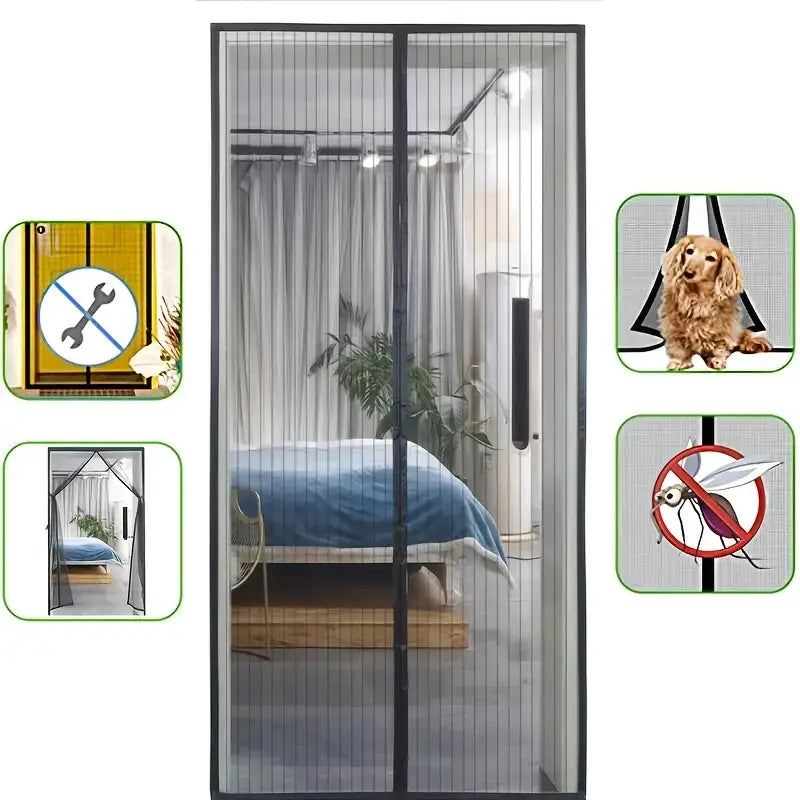 home & garden : Magnetische Hordeur Zwart 120x210cm - Vliegengordijn voor Deur, Insectenwering in van Pantino