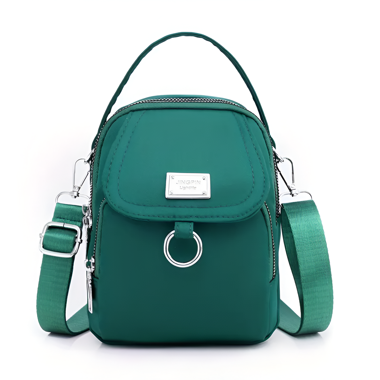 bags : Schoudertas Dames Zwart - ShoulderBag - Voor in Groen van Pantino