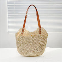 bags : Strand Hol Gevlochten Monofilament Tas - Khaki in Beige van Pantino