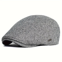 Newsboy Hat : Warme Newsboy Hoed, Cabbie Hoed, Gatsby Hoed Vintage - Zwart in Lichtgrijs van Pantino