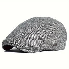 Newsboy Hat : Warme Newsboy Hoed, Cabbie Hoed, Gatsby Hoed Vintage - Zwart in Lichtgrijs van Pantino