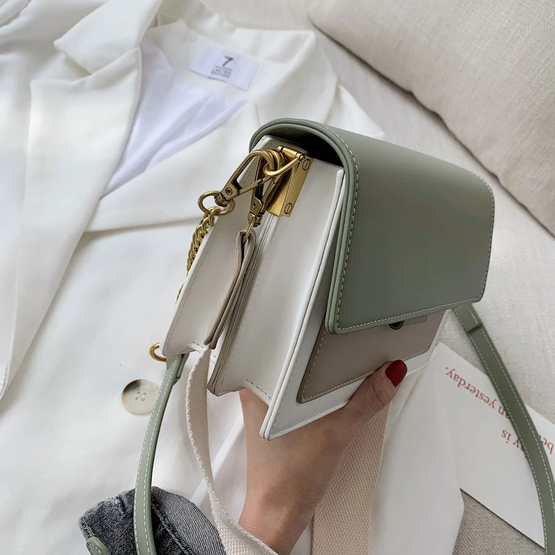 bags : Dames Crossbody-Tas van Groen Leer met Zachte Textuur en Klep Sluiting in van Pantino