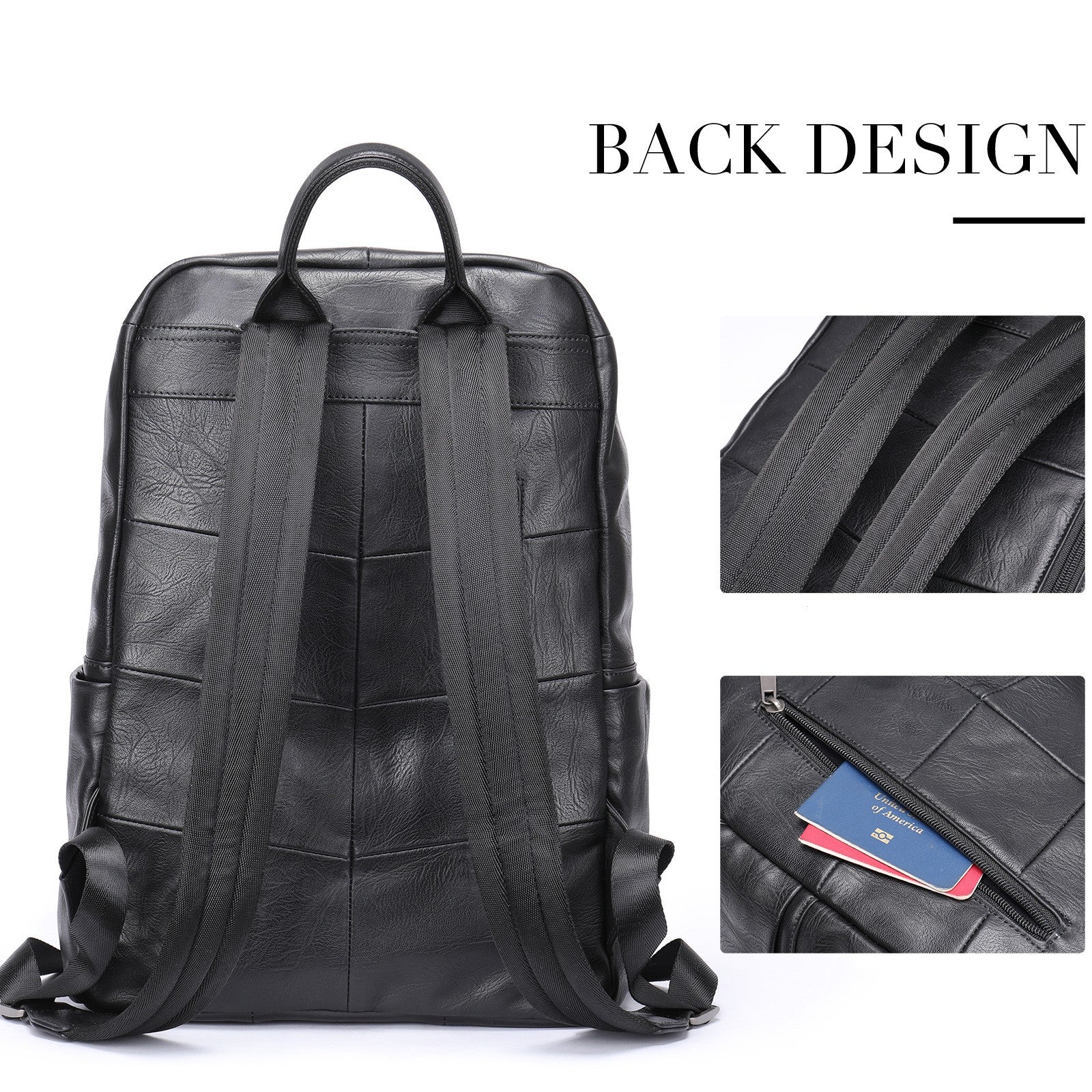 bags : Rugzak Zwart - Executive Craft Lederen in van Pantino