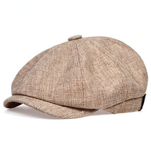 Hat : Cap Heren Zwart - Herencap van Retro Linnen voor Luchtige Lente - En Zomeroutfits in Khaki van Pantino
